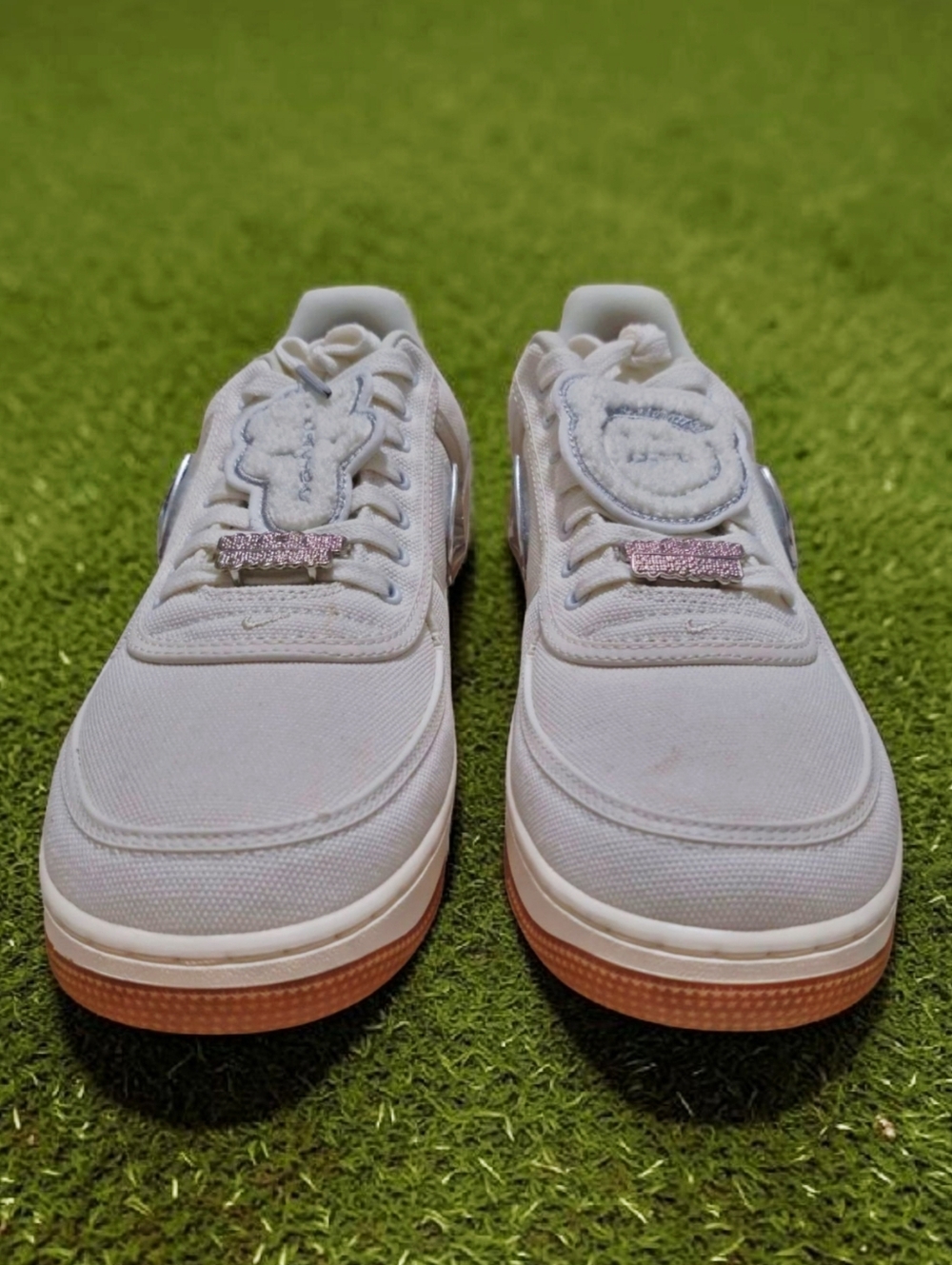 Used Travis Scott x Nike Air Force 1 Low 'Sail' - Size 12.5 - AQ4211-101 - Picture 3 of 7